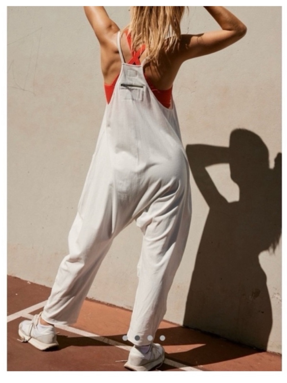 NWT! Free People FP Movement Hot Shot Onesie in Painted White - Picture 2 of 8